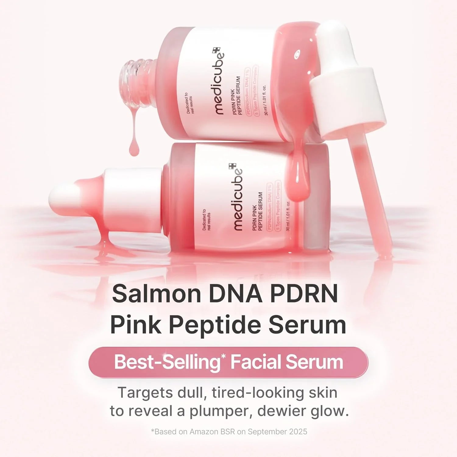 Medicube PDRN Pink Peptide Serum 30ml – Hydrating, Brightening & Anti-Aging Facial Serum