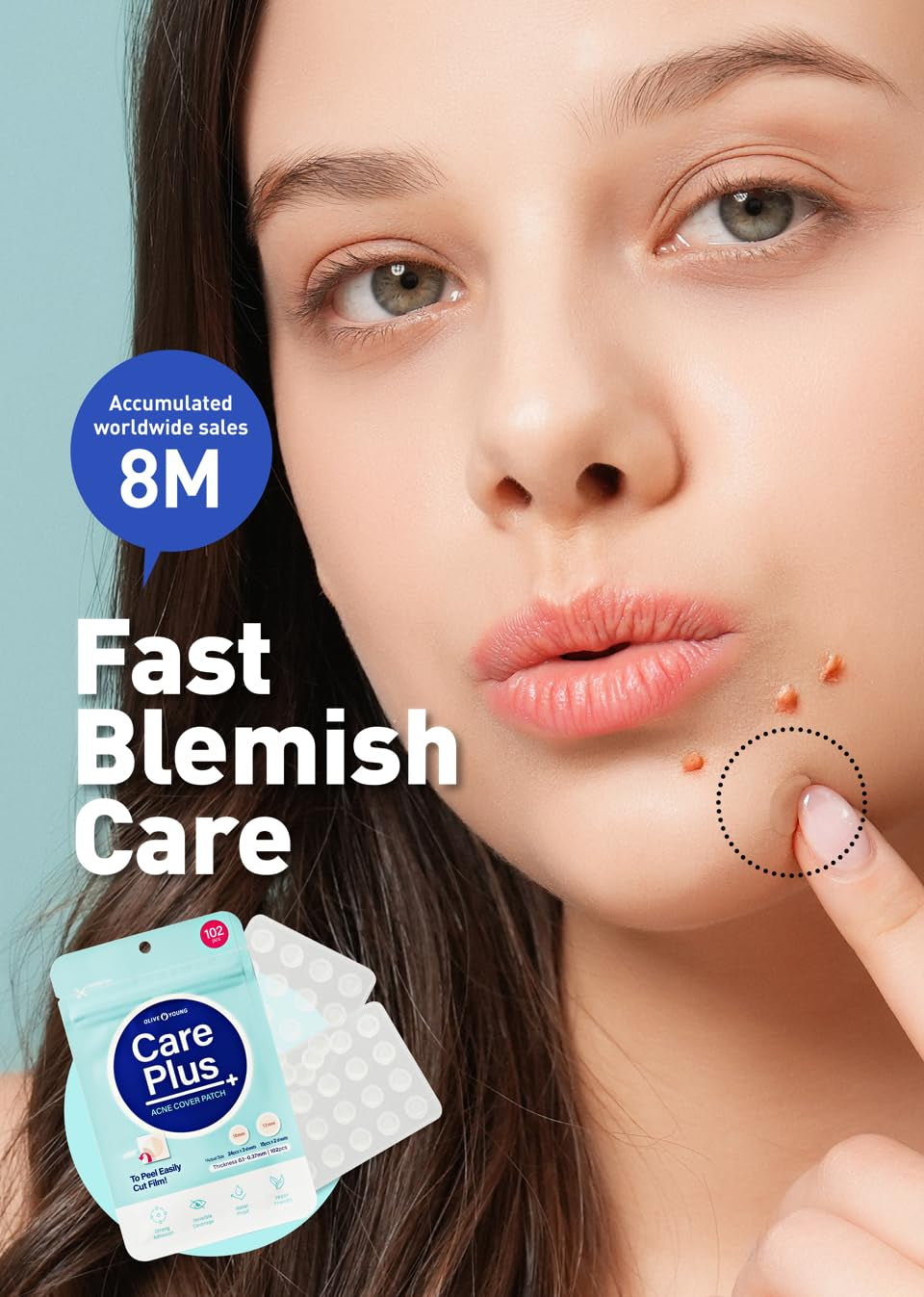 Care Plus Hydrocolloid Acne Pimple Patches | Invisible Korean Spot Patches (306 Count)