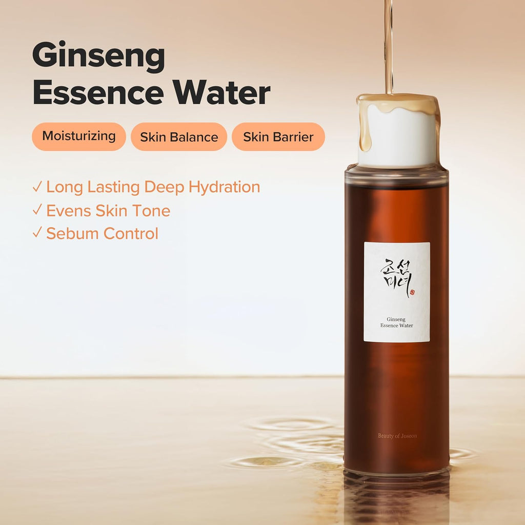 Ginseng Essence Water Hydrating Face Toner for Dry, Dull Skin. Korean Moisturizing Skin Care for Men and Women 150Ml, 5.07 Fl.Oz.