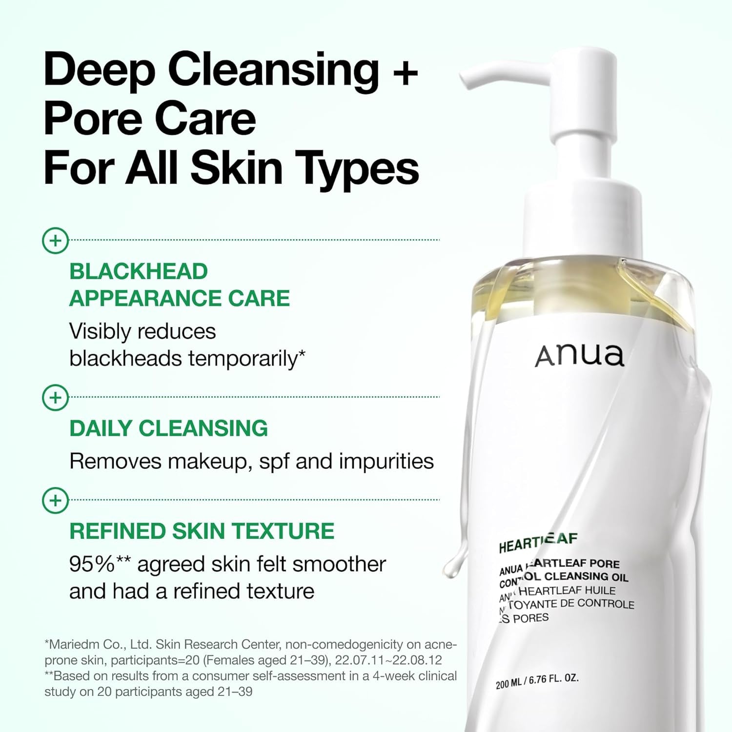 Heartleaf Pore Control Cleansing Oil – Gentle Makeup Remover & Deep Pore Cleanser (6.76 fl oz)