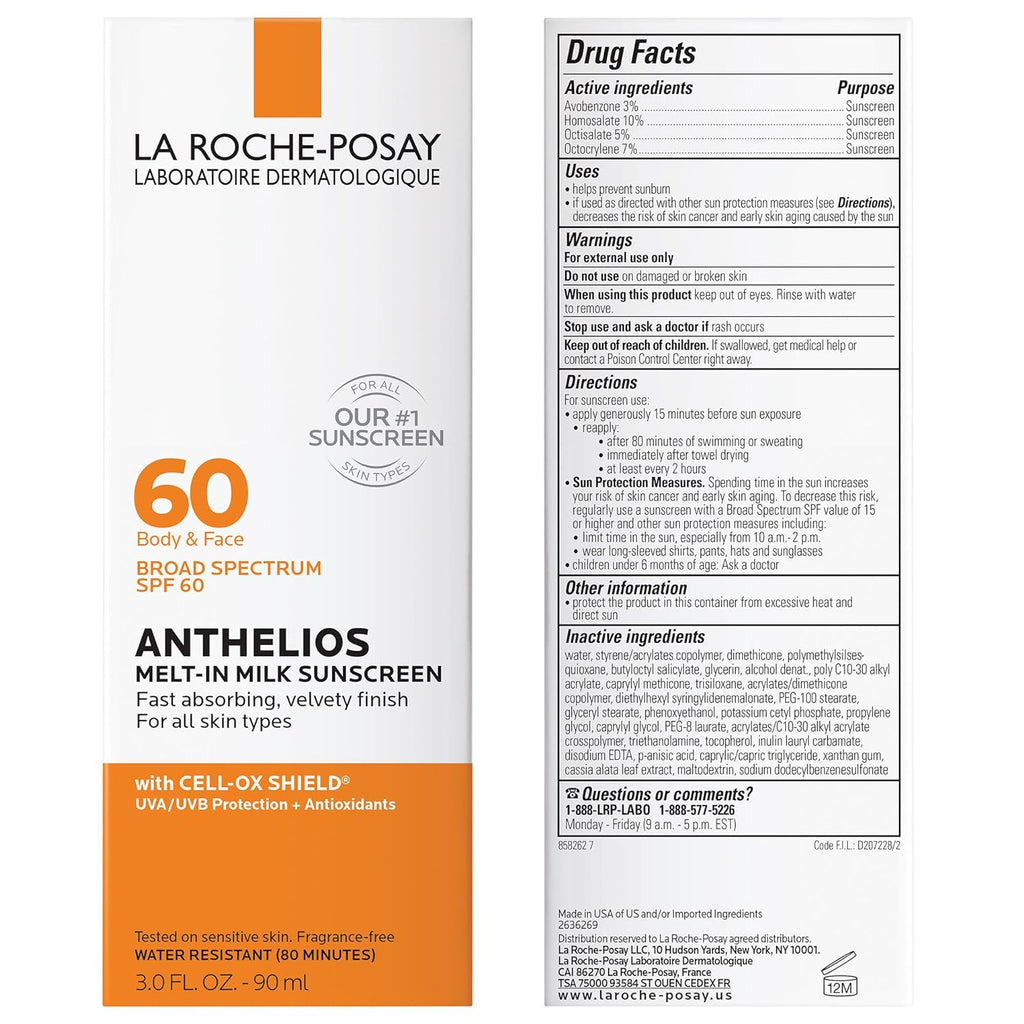 La Roche-Posay Anthelios Melt-In Milk Sunscreen SPF 60 | Face & Body Sunscreen