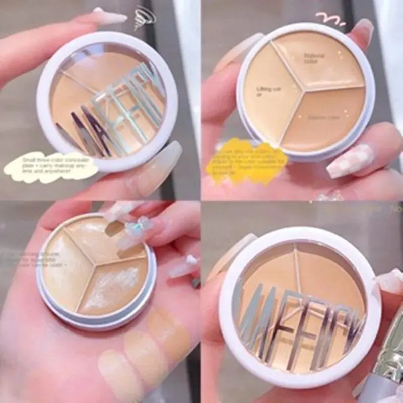 Professional 3-Color Concealer Palette – Full Coverage for Dark Circles, Blemishes & Face Makeup