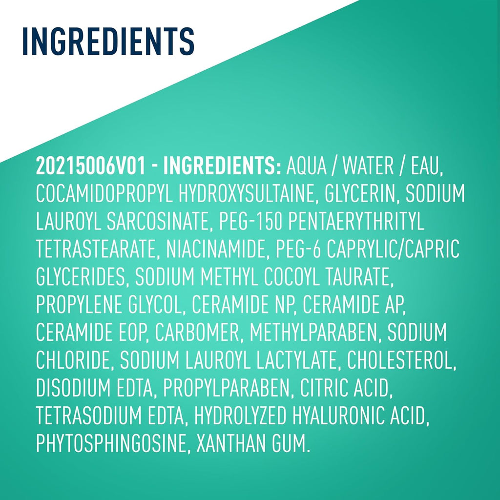 Hydrating Foaming Facial Cleanser – Oil Control Face Wash with Hyaluronic Acid, Ceramides & Niacinamide