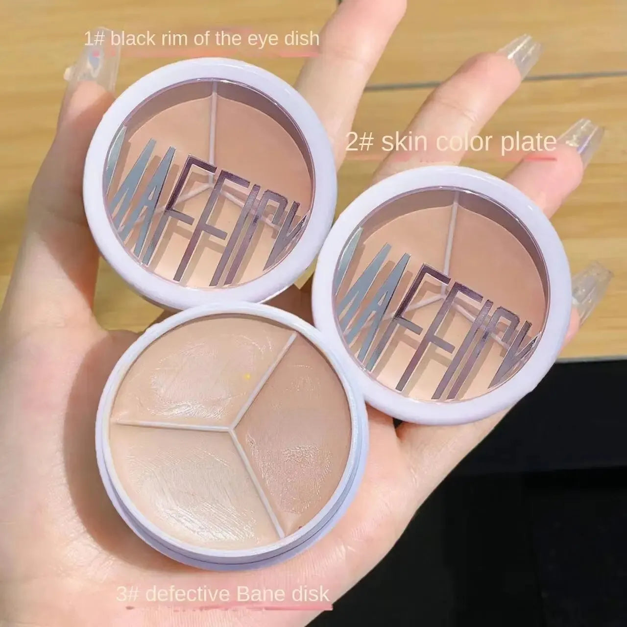 Professional 3-Color Concealer Palette – Full Coverage for Dark Circles, Blemishes & Face Makeup