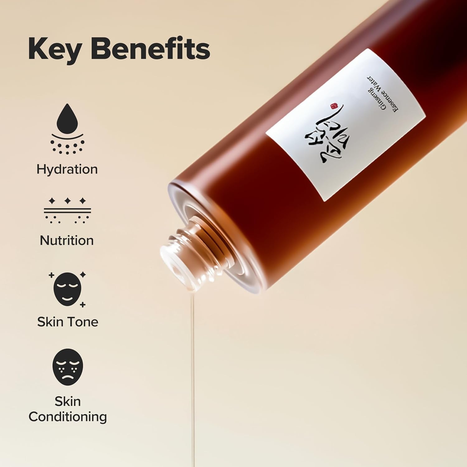 Ginseng Essence Water Hydrating Face Toner for Dry, Dull Skin. Korean Moisturizing Skin Care for Men and Women 150Ml, 5.07 Fl.Oz.