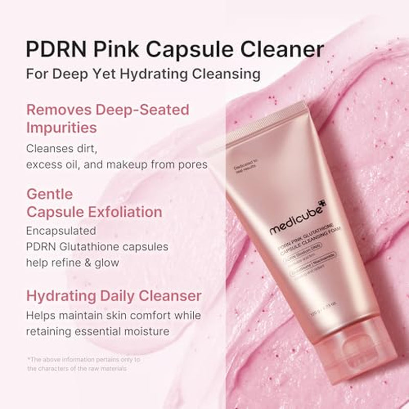 Tone Correcting Cleanser Duo: PDRN Capsule and Kojic Acid Turmeric Capsule Foam Cleanser | Targets Uneven Skin Tone & Dark Spots | Brightening & Clarifying Korean Skincare Set