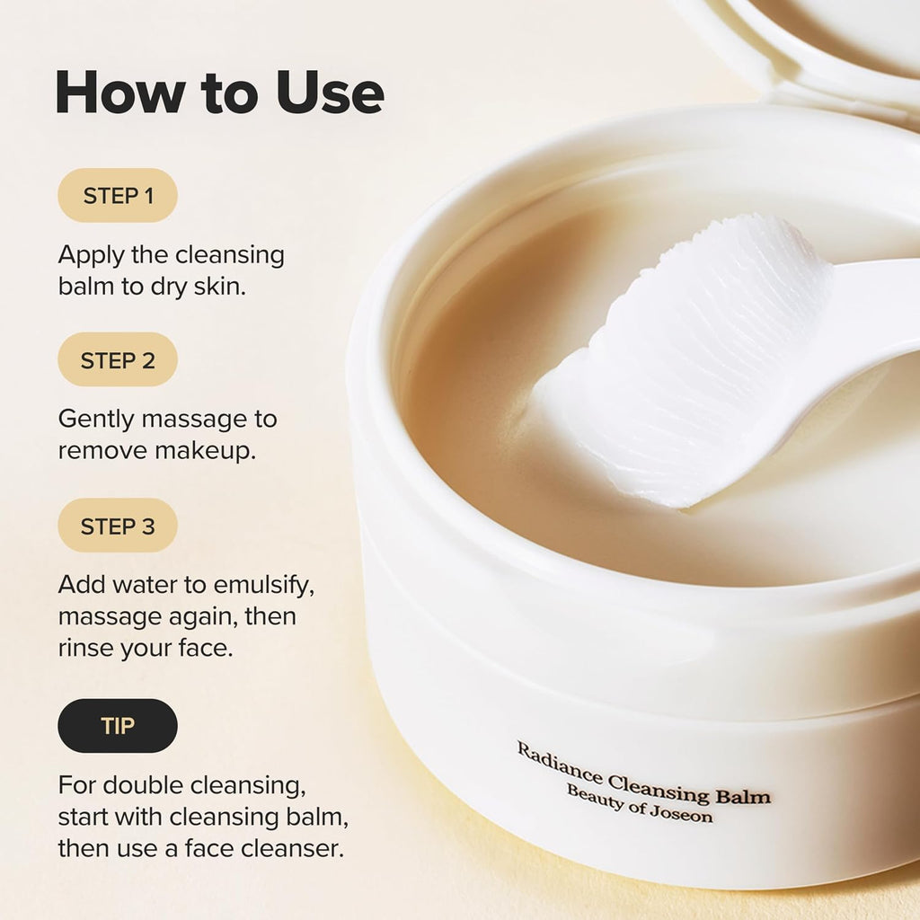 Radiance Cleansing Balm Makeup, Sunscreen, Pore Cleanser for Sensitive Acne Skin. Korean Skincare for Men and Women 100Ml, 3.38 Fl.Oz