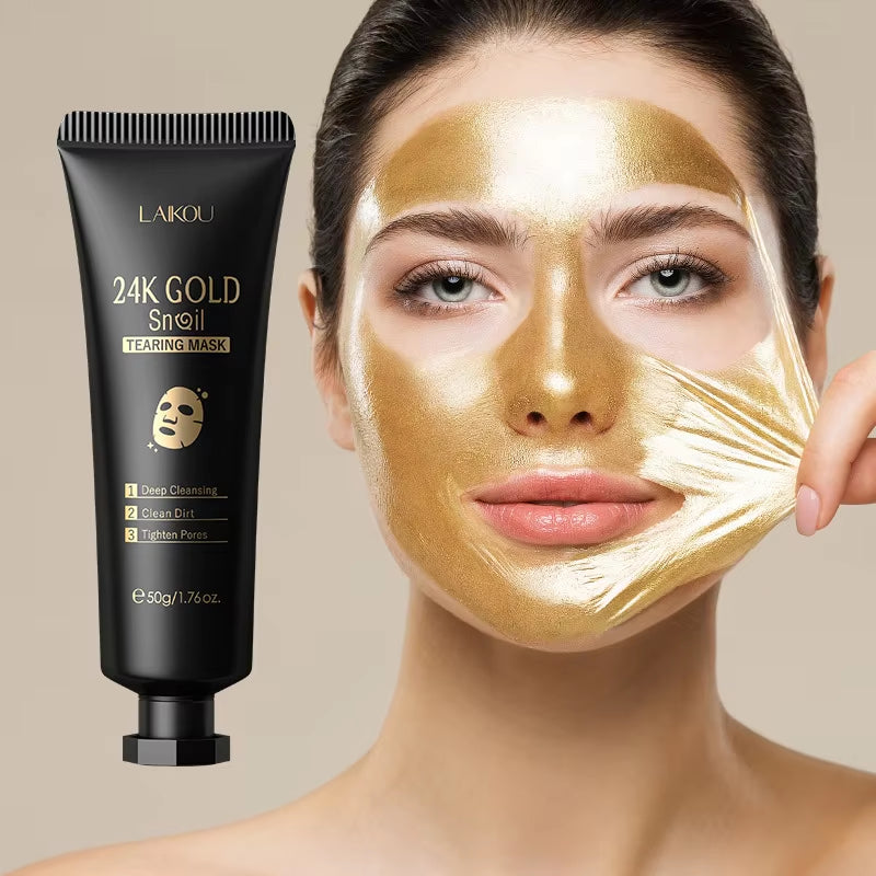 LAIKOU 24K Gold Sakura Peel-Off Face Mask – Deep Cleansing & Brightening Facial Mask