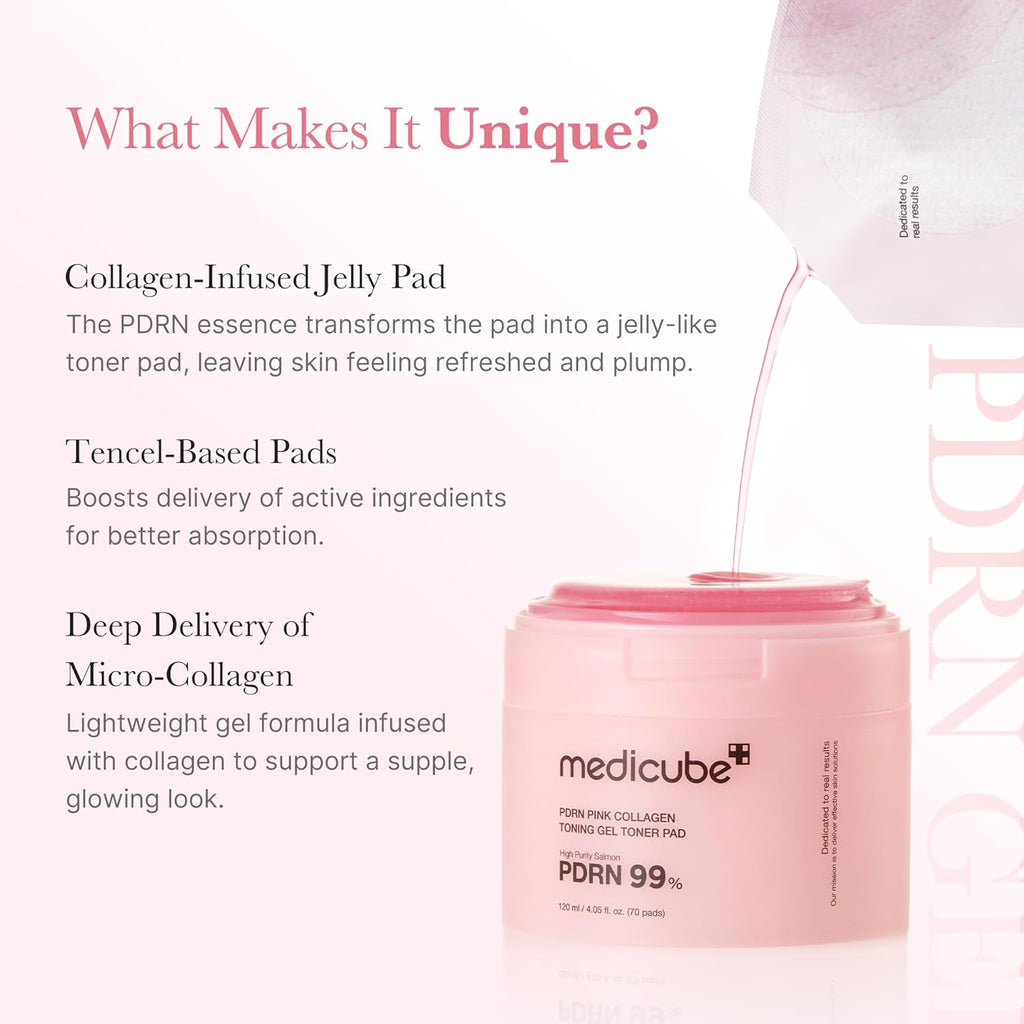Pink PDRN Collagen Jelly Gel Mask & Night Repair Pad Set (4 Sheets)