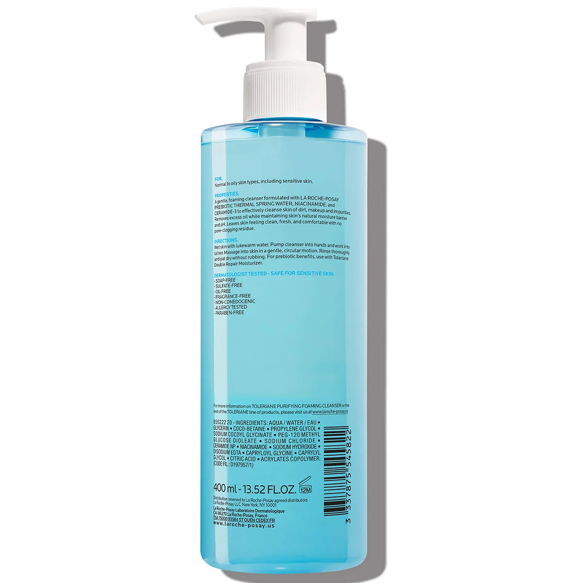 La Roche-Posay Toleriane Purifying Foaming Face Wash | Oil-Free Cleanser for Oily & Normal Skin | 13.52 Fl Oz