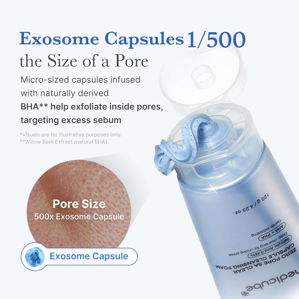 Zero Pore Capsule Cleansing Foam – Deep Pore Facial Cleanser with AHA, BHA & PHA | Gentle Daily Face Wash for Oily & Acne-Prone Skin (4.23 oz)