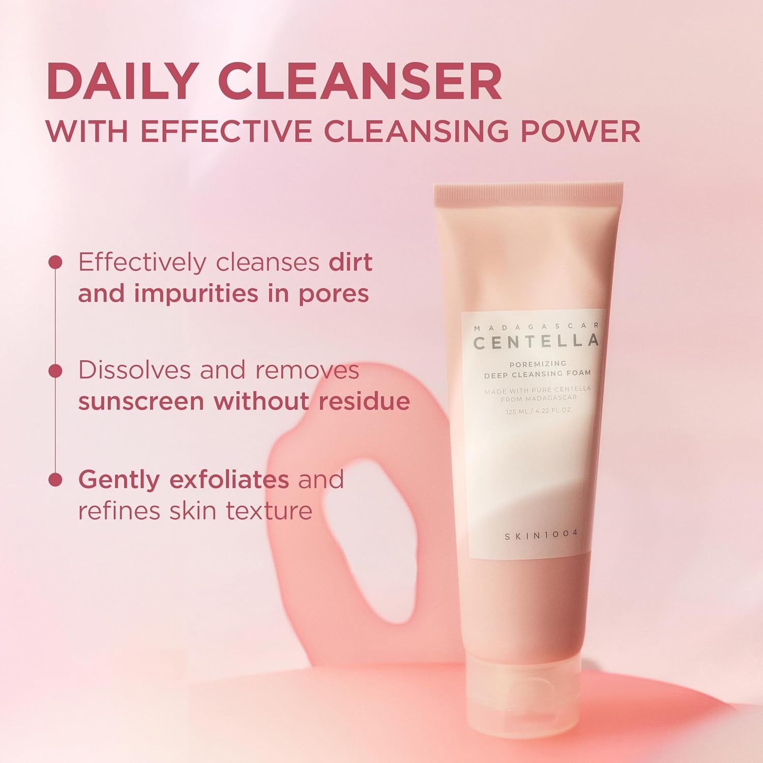 Hudson's Pick Poremizing Deep Cleansing Foam – Himalayan Pink Salt & Centella Face Cleanser (125ml / 4.23 fl oz)