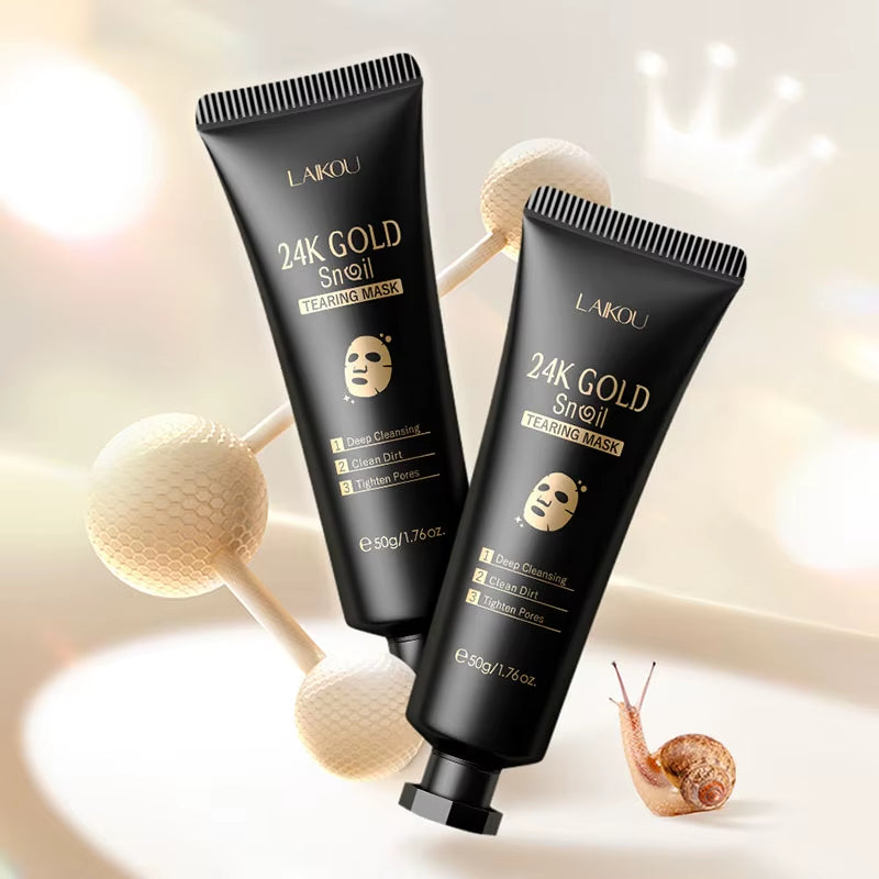 LAIKOU 24K Gold Sakura Peel-Off Face Mask – Deep Cleansing & Brightening Facial Mask