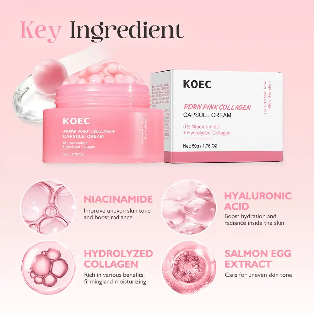 KOEC PDRN Pink Collagen Capsule Cream 50g – Hydrating, Firming & Anti-Wrinkle Face Moisturizer
