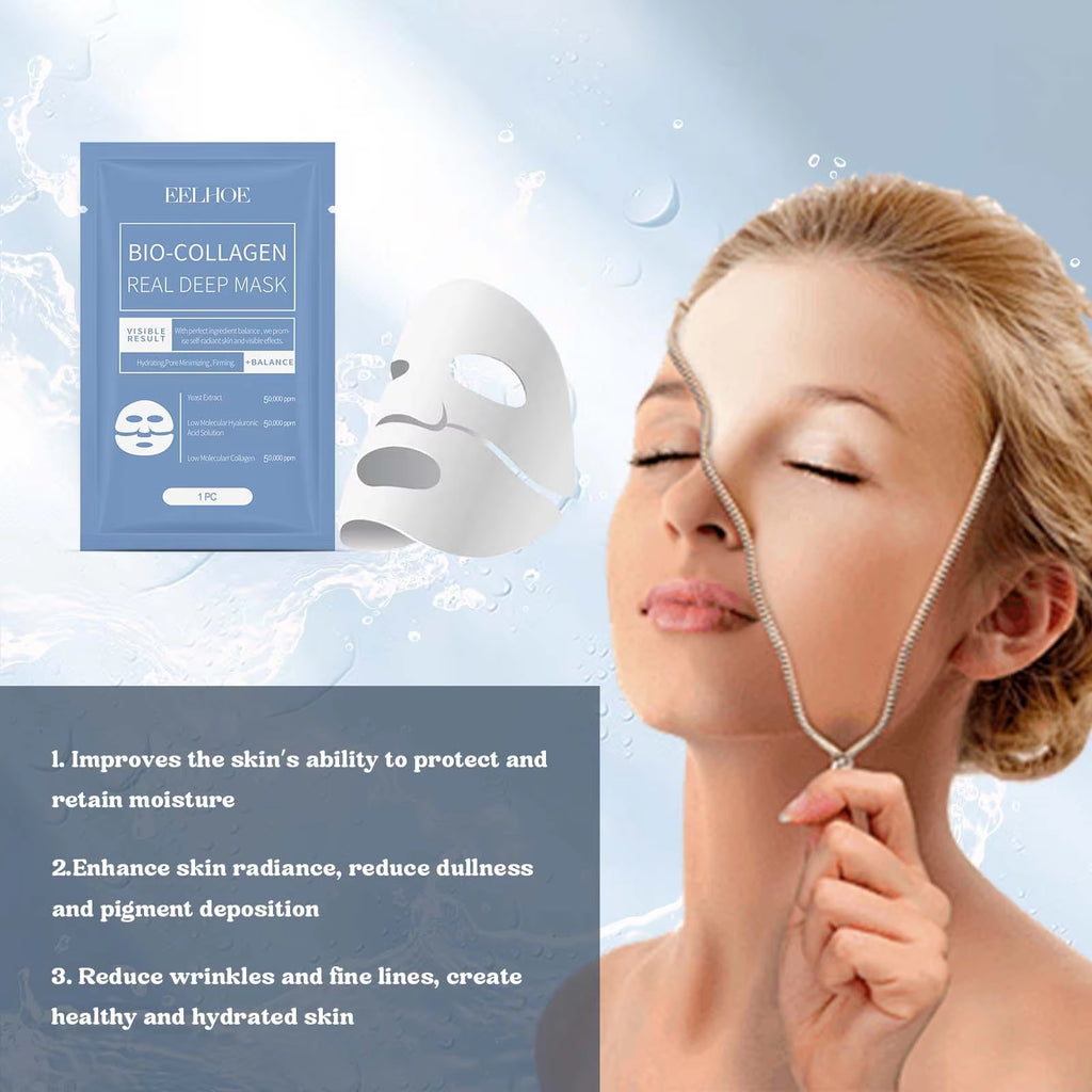 Bio Collagen Brightening Face Mask Sheets | Firming & Skin Barrier Repair (3-Pack)
