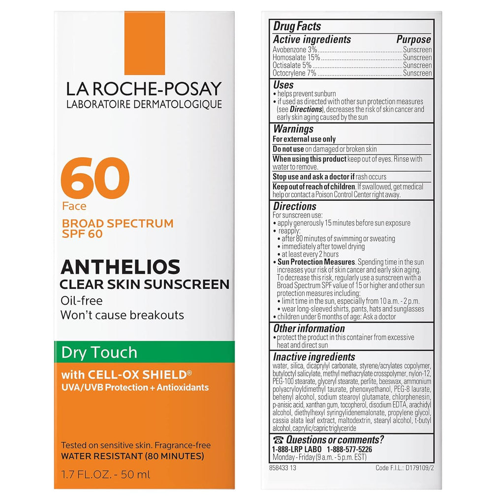 Anthelios Clear Skin Sunscreen SPF 60 – Oil-Free UV Protection