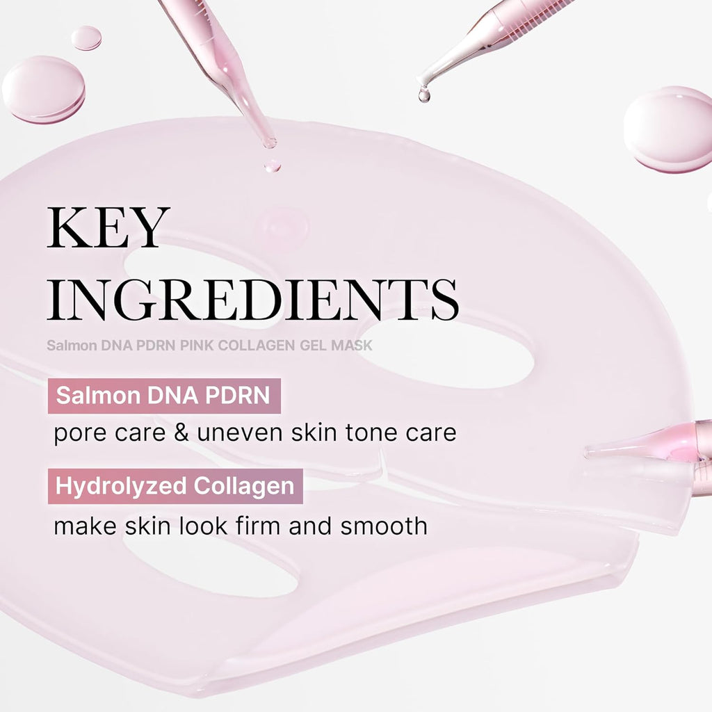 Pink PDRN Collagen Jelly Gel Mask & Night Repair Pad Set (4 Sheets)