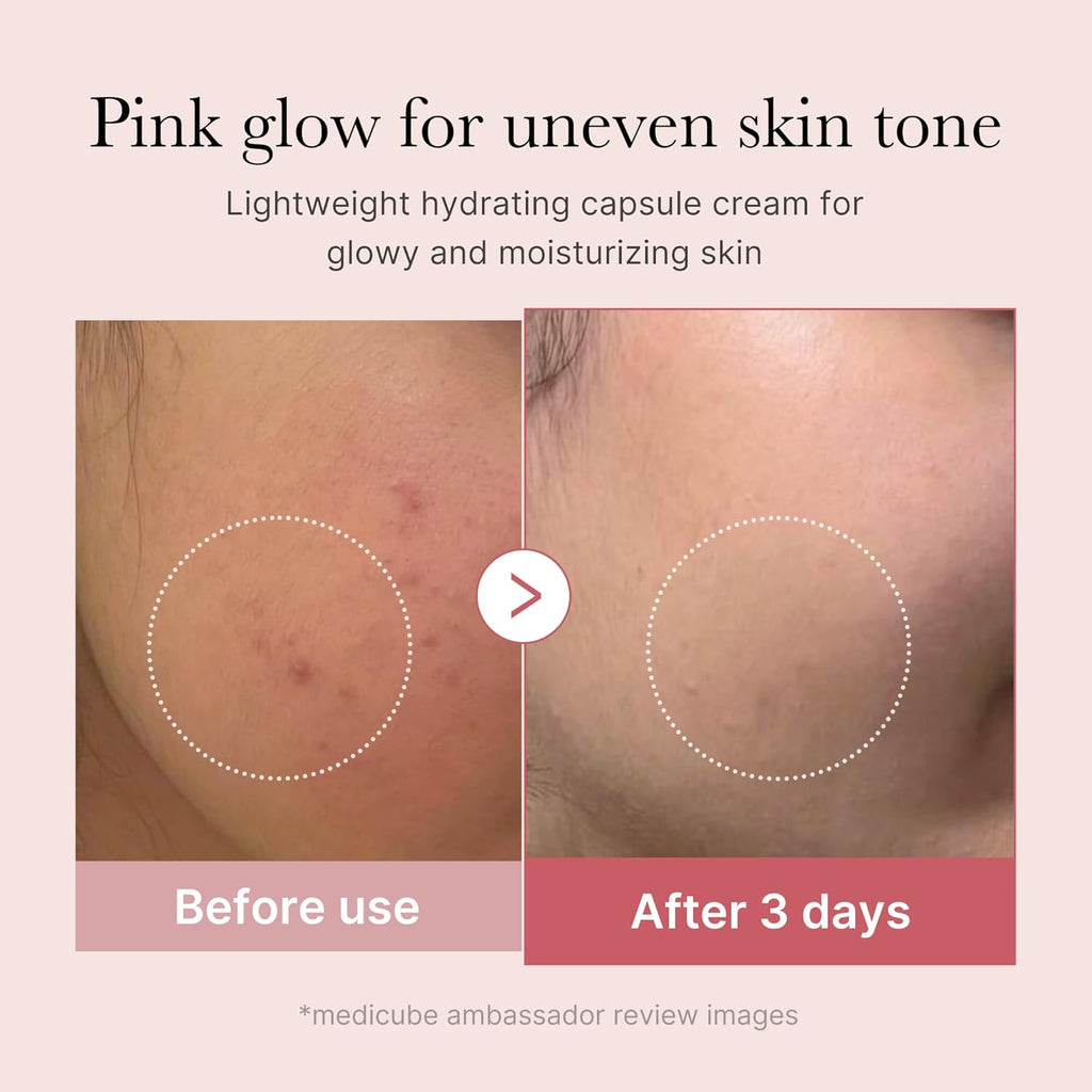 Medicube Capsule Cream with Salmon DNA PDR – Hydrating & Firming Face Moisturizer Pink Collagen | Lightweight Moisturizing Cream with PDRN, Niacinamide for Uneven Skin Tone and Texture, Glow Hydration | Korean Skincare, 1.94 Oz