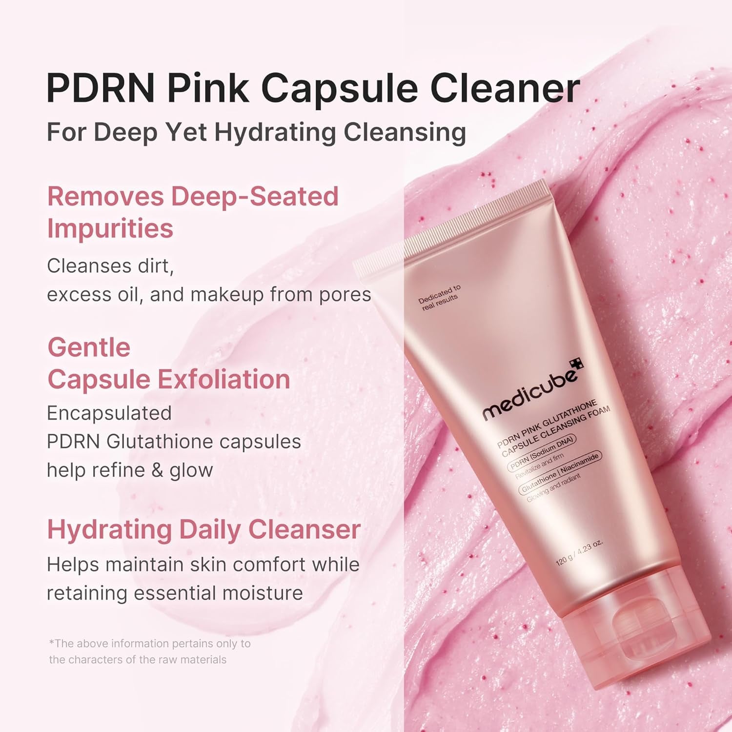PDRN Deep Cleanse Duo: Pink Glutathione Capsule Foam Cleanser and Multi Pore Brush | Pore Care, Gentle Exfoliation & Deep Cleansing Routine | Korean Skincare Set