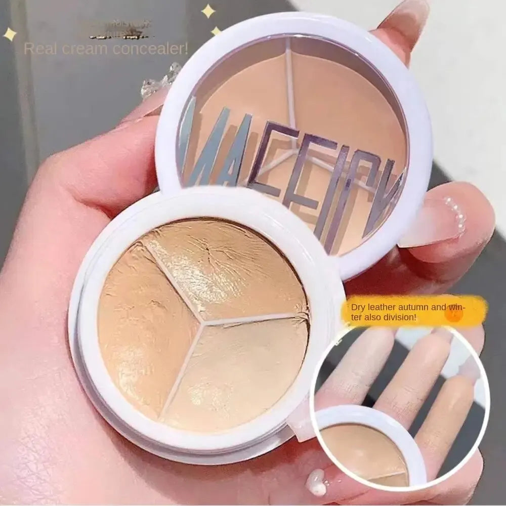 Professional 3-Color Concealer Palette – Full Coverage for Dark Circles, Blemishes & Face Makeup