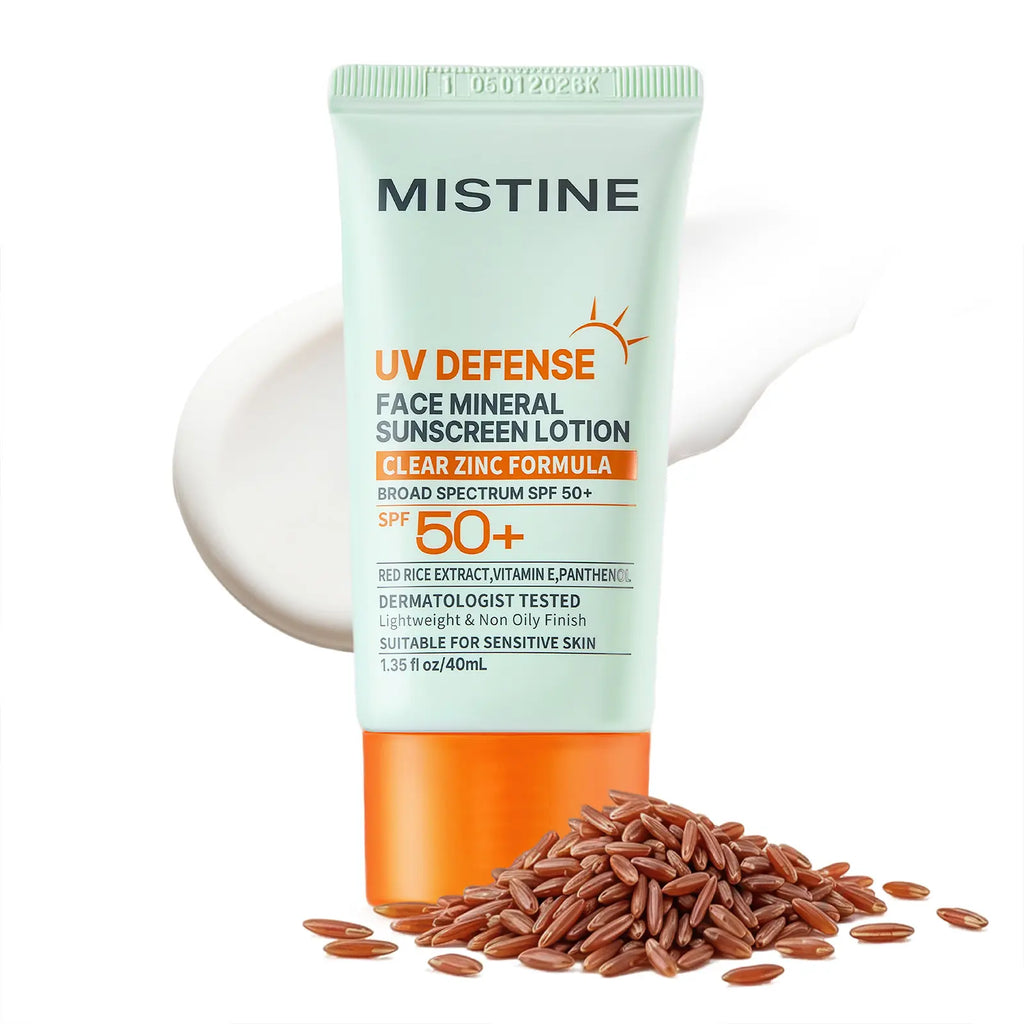 Mistine SPF 50+ Mineral Face Sunscreen Lotion | Lightweight Daily UV Protection
