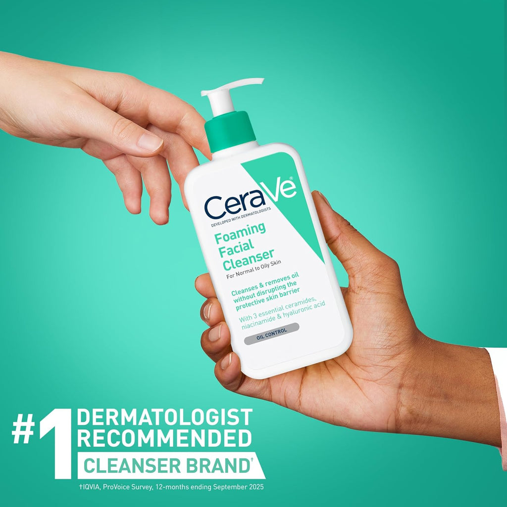 Hydrating Foaming Facial Cleanser – Oil Control Face Wash with Hyaluronic Acid, Ceramides & Niacinamide