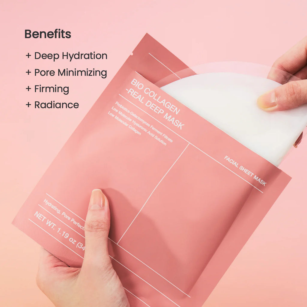 Bio Collagen Real Deep Mask – Hydrating & Firming Korean Collagen Face Sheet Mask