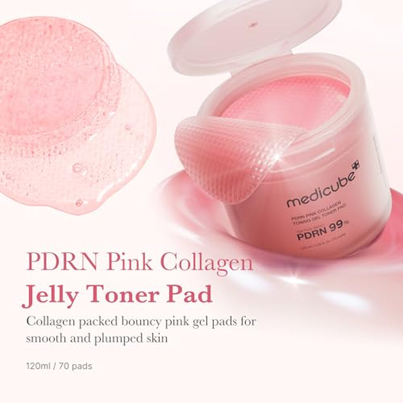 Pink PDRN Collagen Jelly Gel Mask & Night Repair Pad Set (4 Sheets)