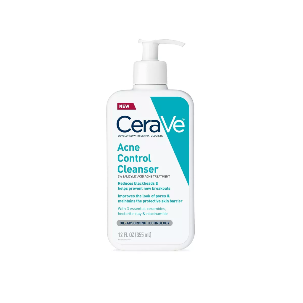 CeraVe Acne Control Cleanser with 2% Salicylic Acid – Purifying Clay Face Wash for Oily & Acne-Prone Skin