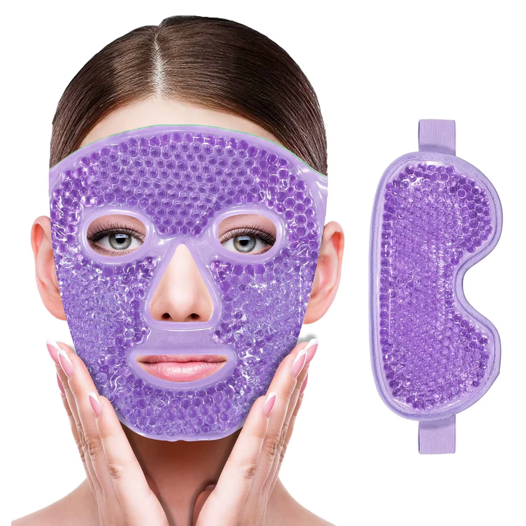Cooling Gel Face & Eye Mask – Reusable Ice Therapy Mask
