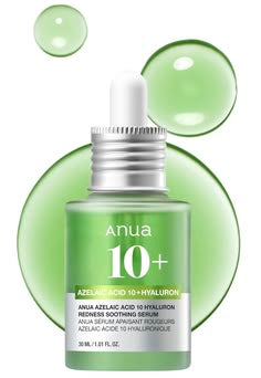 Anua Azelaic Acid 10% + Hyaluron Redness Soothing Serum – Calming & Hydrating Face Serum (30ml / 1.01 fl oz)