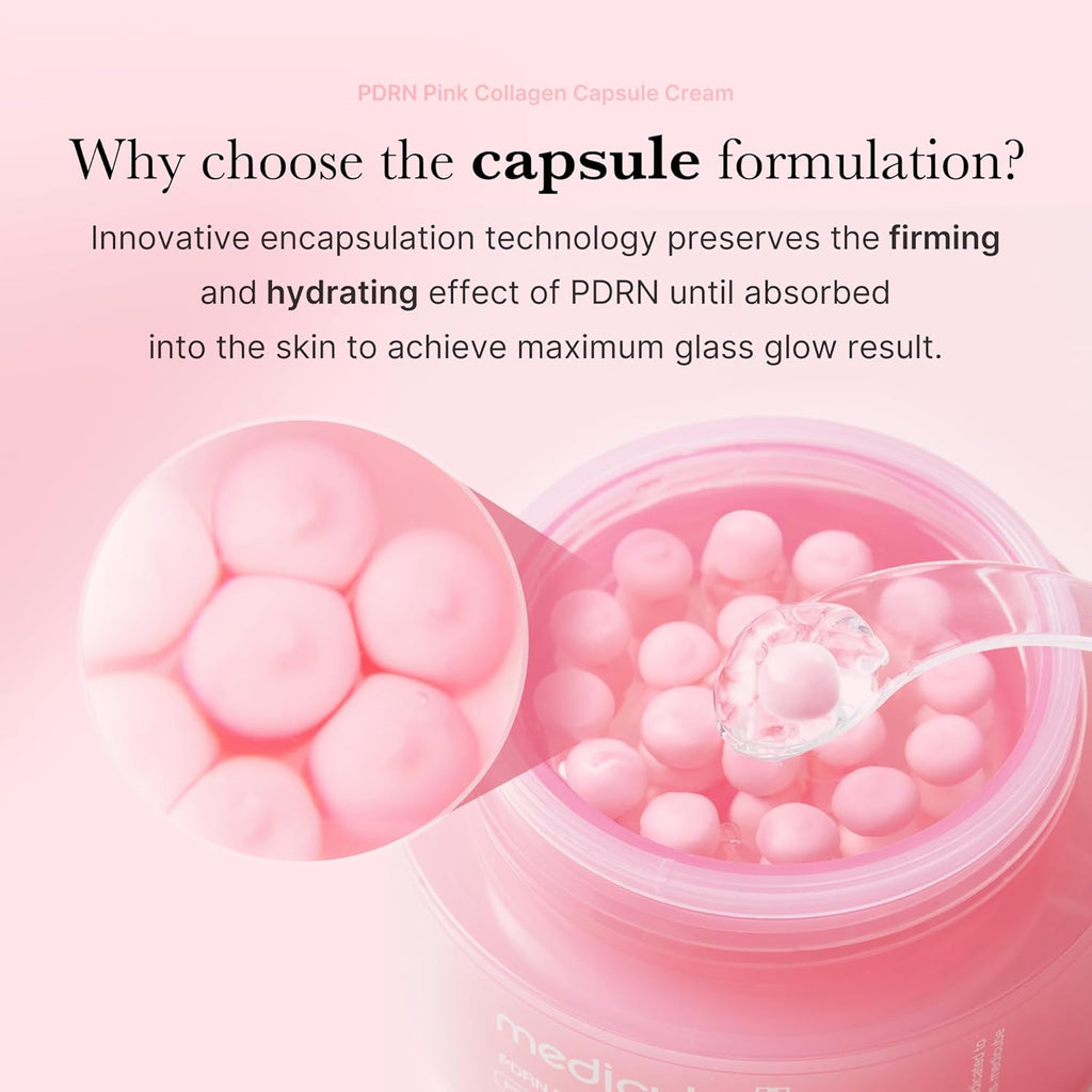 Medicube Capsule Cream with Salmon DNA PDR – Hydrating & Firming Face Moisturizer Pink Collagen | Lightweight Moisturizing Cream with PDRN, Niacinamide for Uneven Skin Tone and Texture, Glow Hydration | Korean Skincare, 1.94 Oz