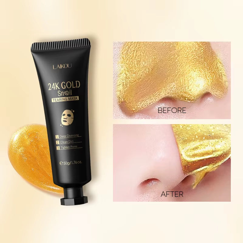LAIKOU 24K Gold Sakura Peel-Off Face Mask – Deep Cleansing & Brightening Facial Mask