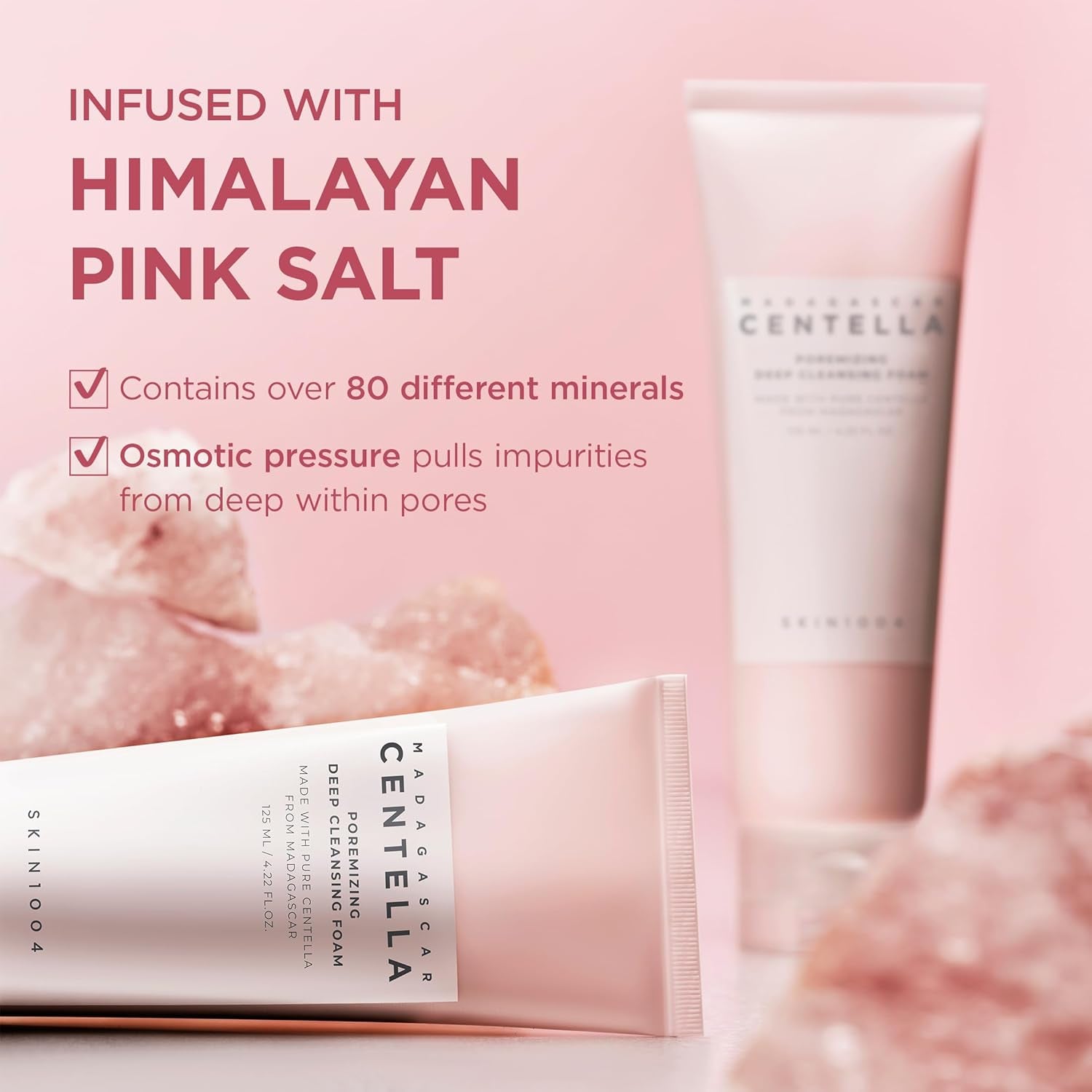 Hudson's Pick Poremizing Deep Cleansing Foam – Himalayan Pink Salt & Centella Face Cleanser (125ml / 4.23 fl oz)