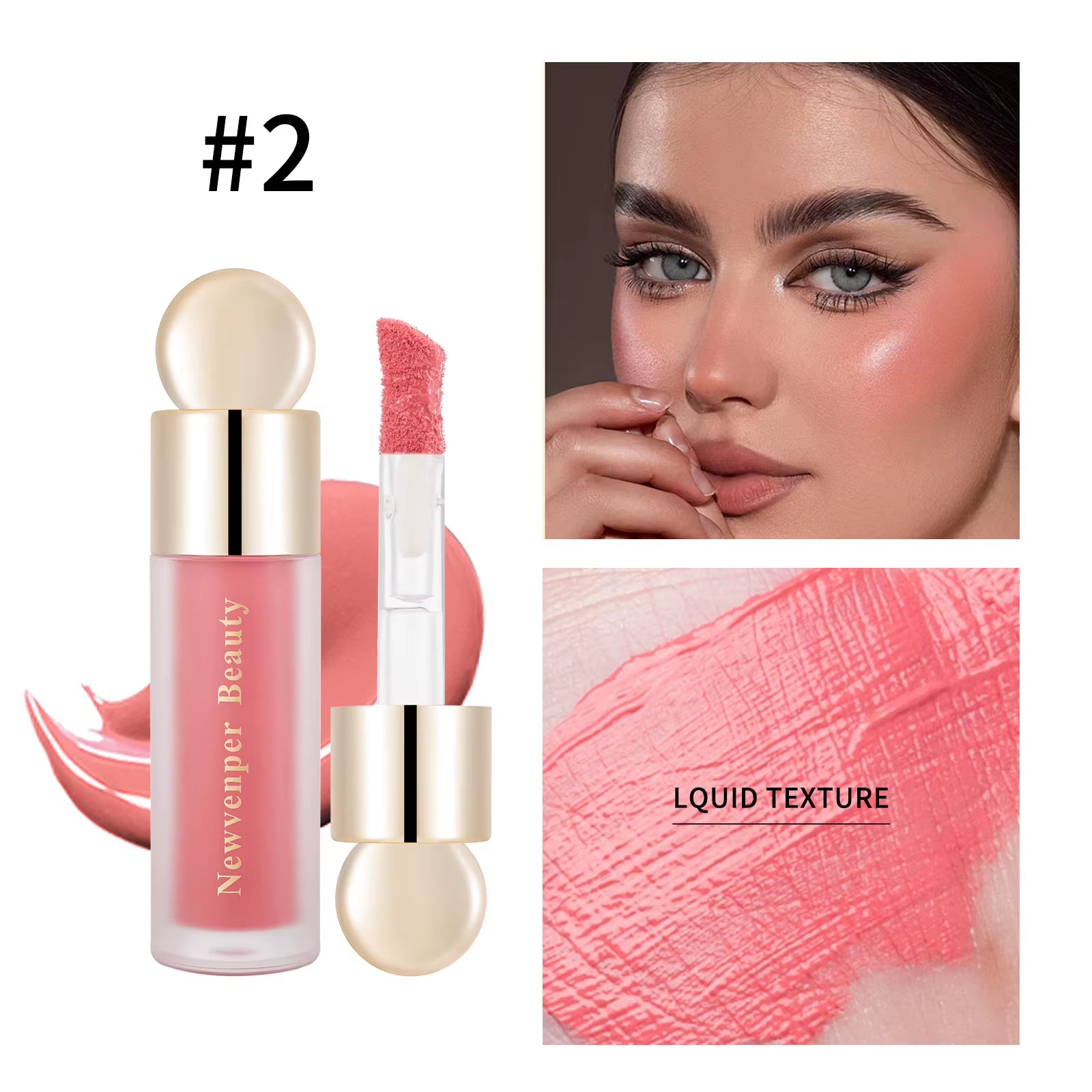 Liquid Highlighter, Blush, and Contour Set for Face and Body - High Gloss Finish for a Natural Glow