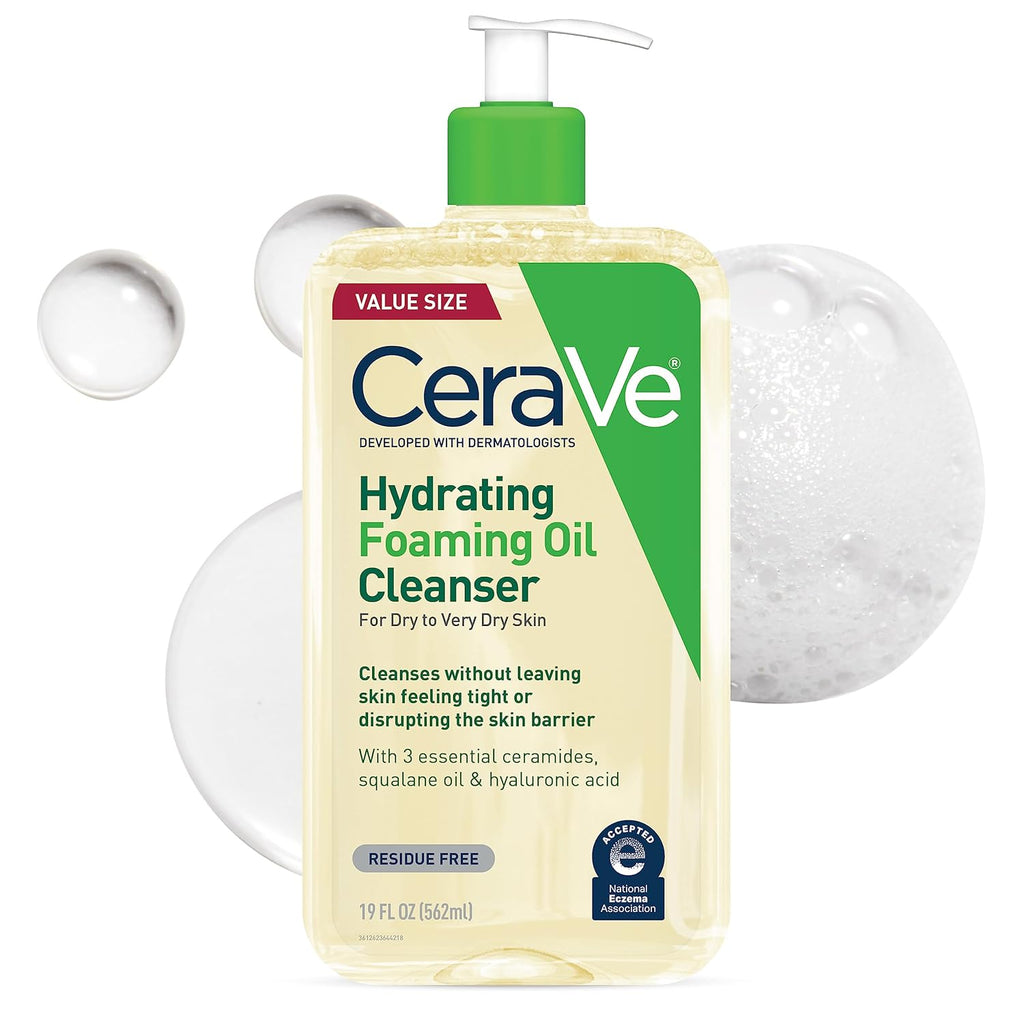 Hydrating Foaming Oil Facial Cleanser with Squalane, Ceramides & Hyaluronic Acid