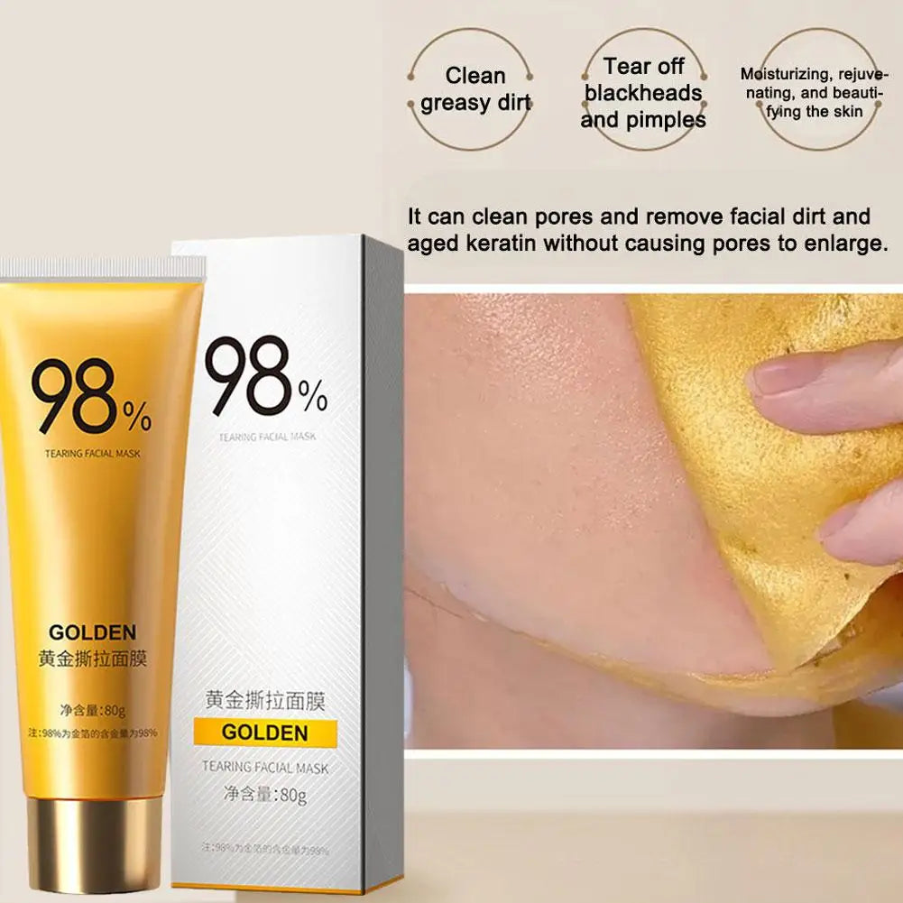 80G Gold Peel-Off Face Mask | Deep Cleansing & Blackhead Remover