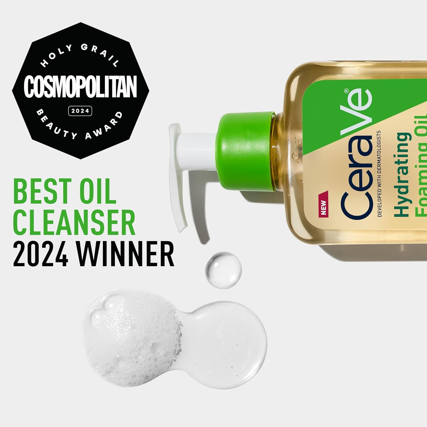 Hydrating Foaming Oil Facial Cleanser with Squalane, Ceramides & Hyaluronic Acid