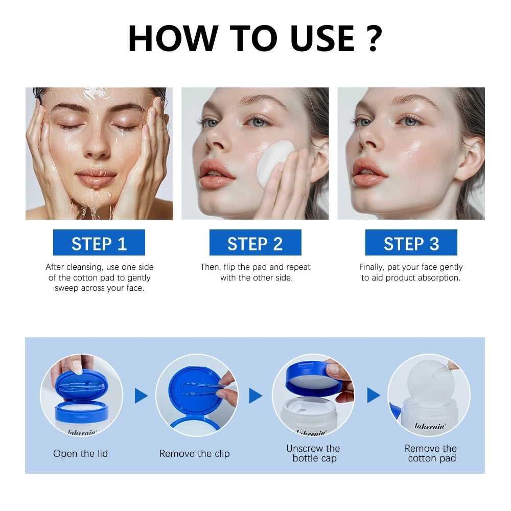 4.5% AHA + 0.45% BHA Pore Toner Pads | Dual-Textured Exfoliating Facial Pads for Clear & Smooth Skin