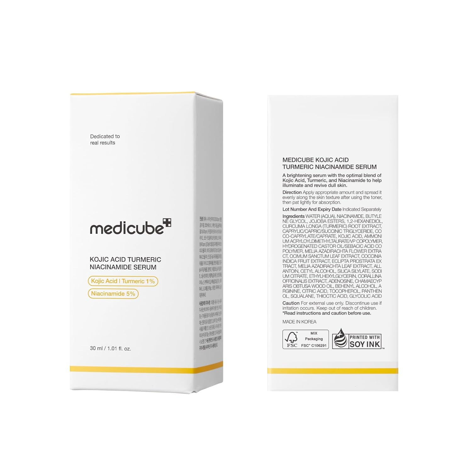 Medicube Kojic Acid Turmeric Clarifying & Balancing Capsule Serum 30ml – Brightening, Dark Spot & Hydrating Face Serum