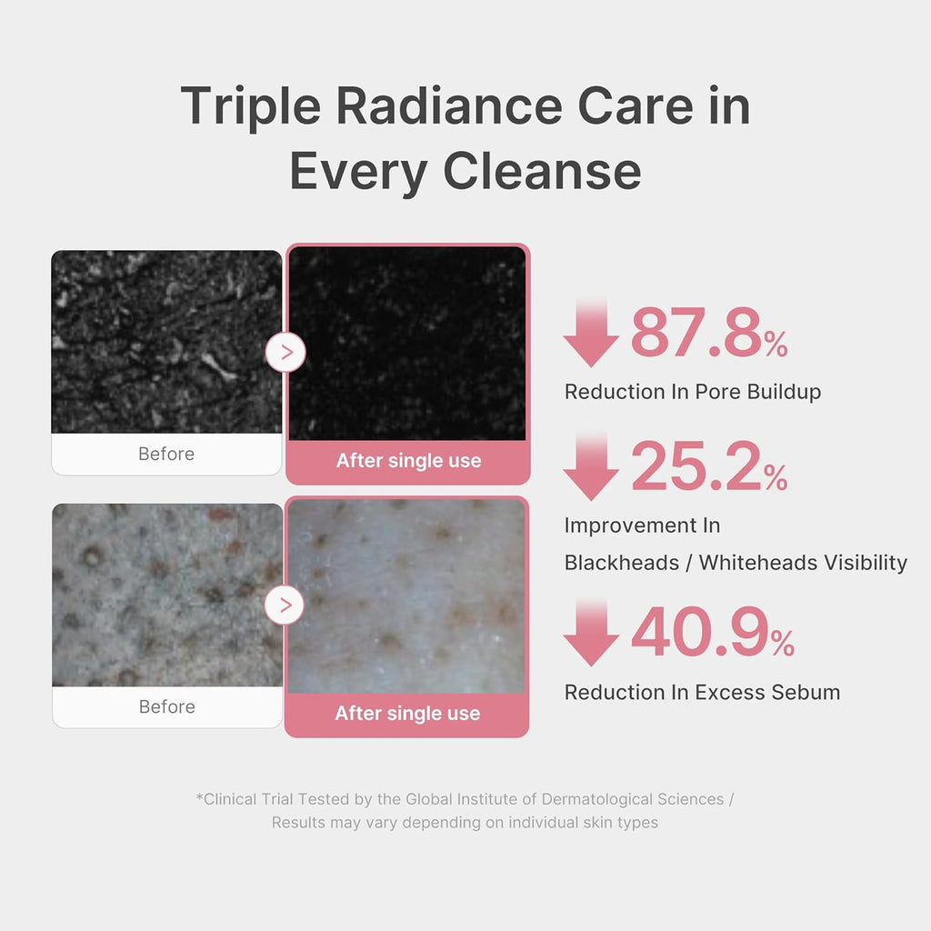 PDRN Deep Cleanse Duo: Pink Glutathione Capsule Foam Cleanser and Multi Pore Brush | Pore Care, Gentle Exfoliation & Deep Cleansing Routine | Korean Skincare Set