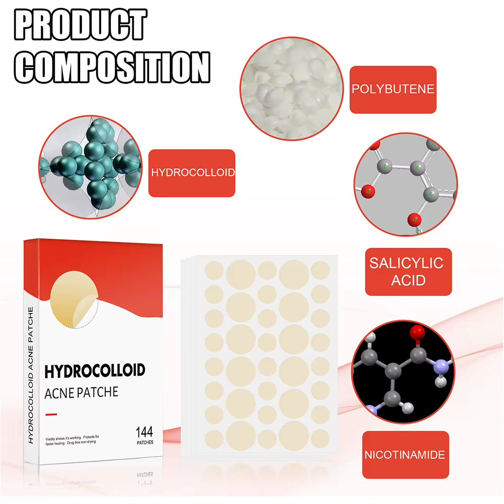 Hydrocolloid Acne Pimple Patches – 144 PCS