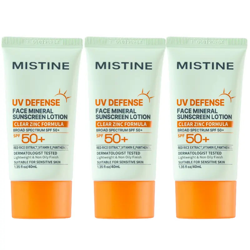 Mistine SPF 50+ Mineral Face Sunscreen Lotion | Lightweight Daily UV Protection