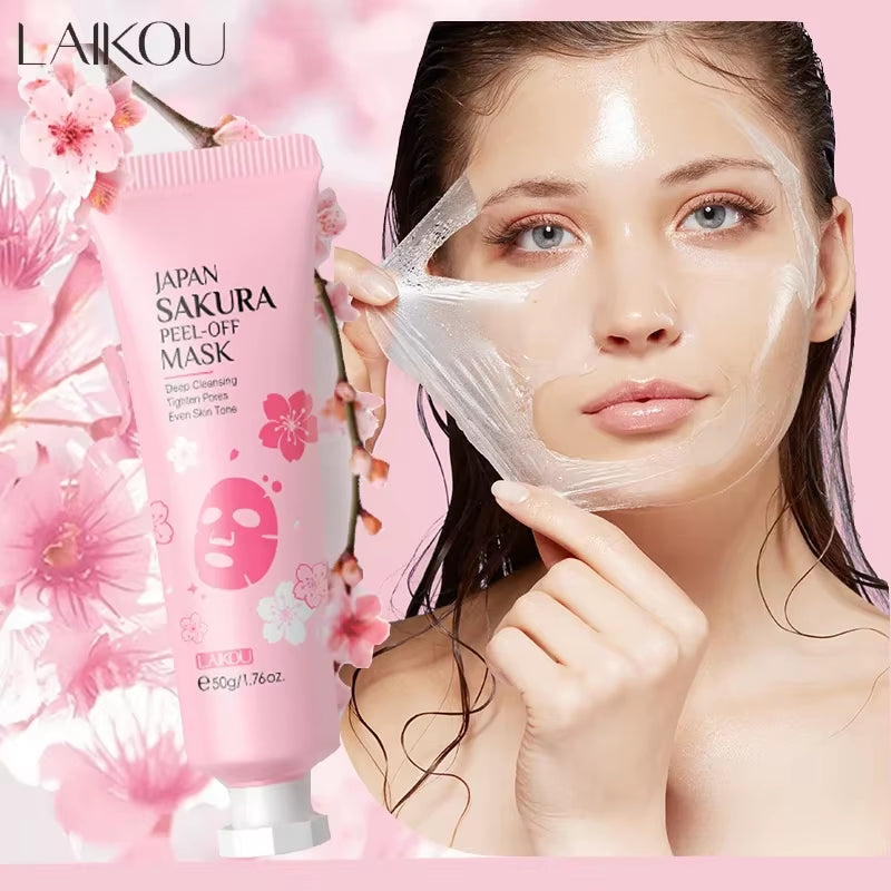 LAIKOU 24K Gold Sakura Peel-Off Face Mask – Deep Cleansing & Brightening Facial Mask