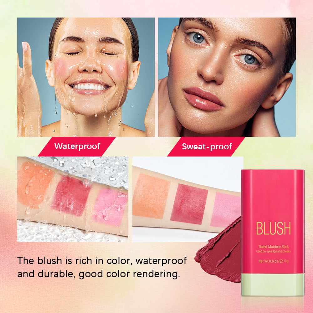 2-in-1 Multi-Use Blush Stick | Cream Blush & Lip Tint | Hydrating, Blendable, Long-Lasting Makeup