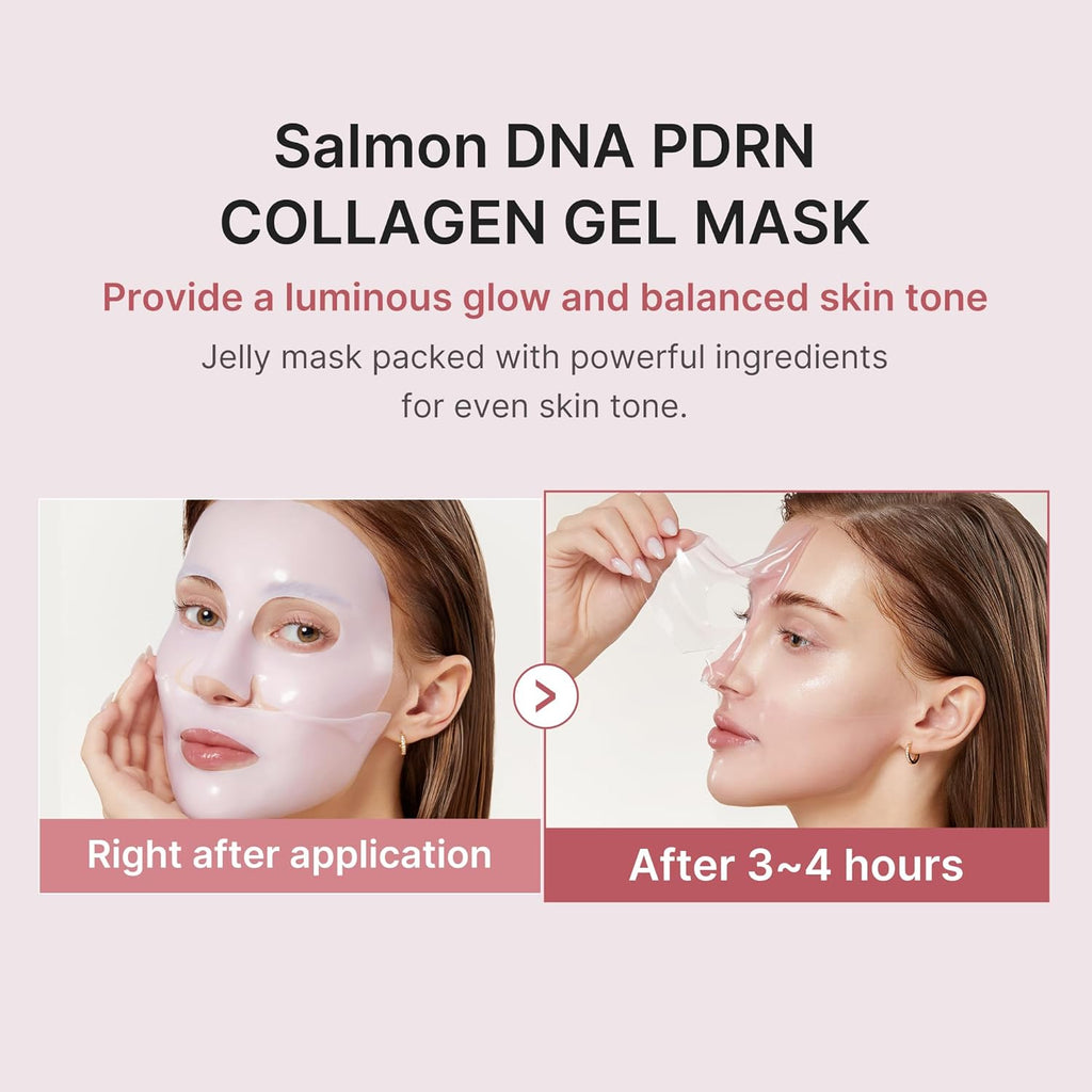 Pink PDRN Collagen Jelly Gel Mask & Night Repair Pad Set (4 Sheets)