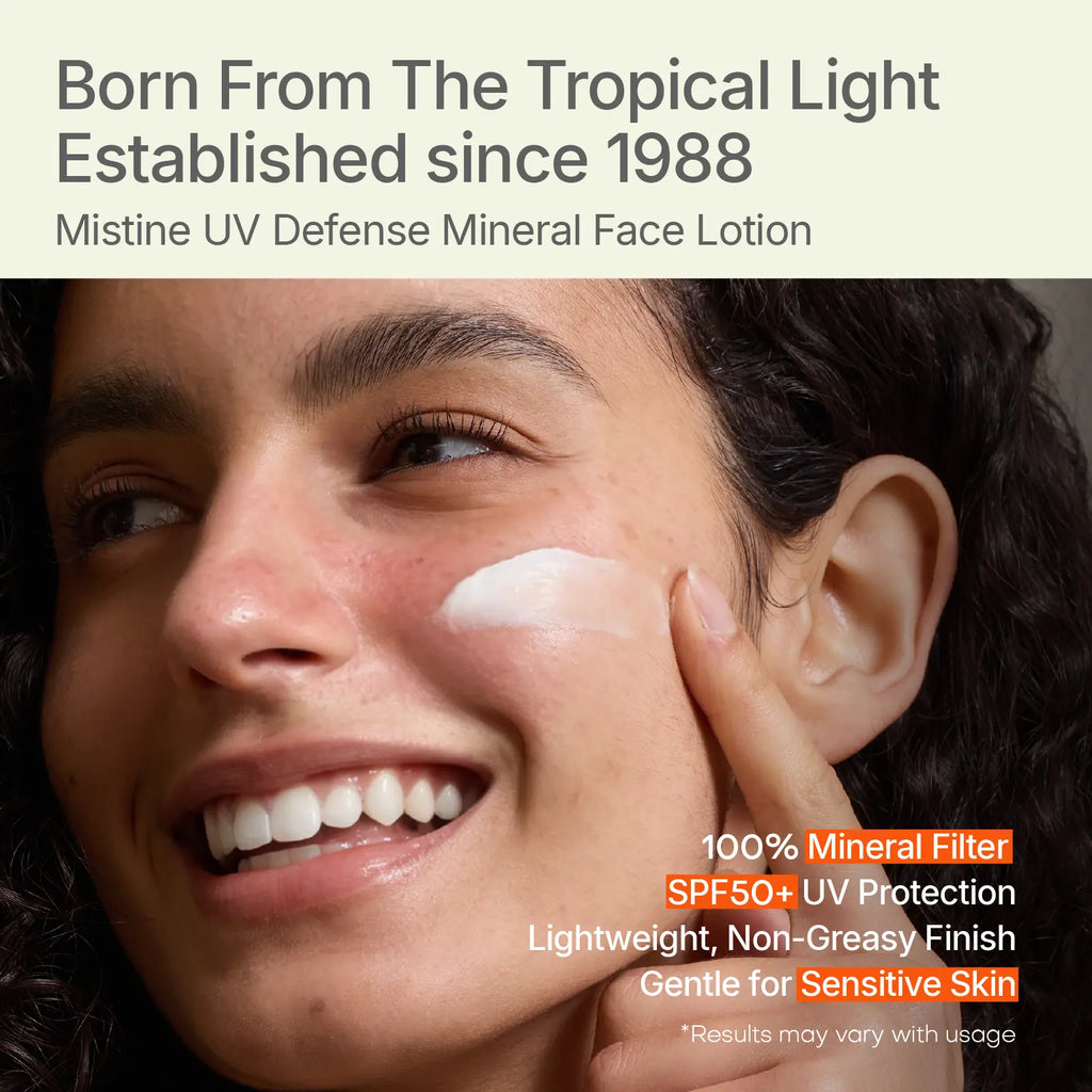 Mistine SPF 50+ Mineral Face Sunscreen Lotion | Lightweight Daily UV Protection