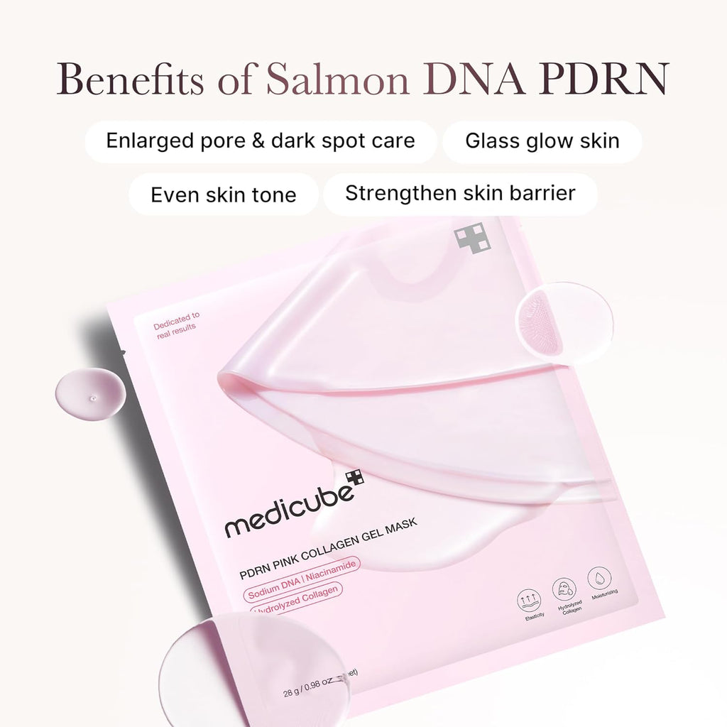 Pink PDRN Collagen Jelly Gel Mask & Night Repair Pad Set (4 Sheets)