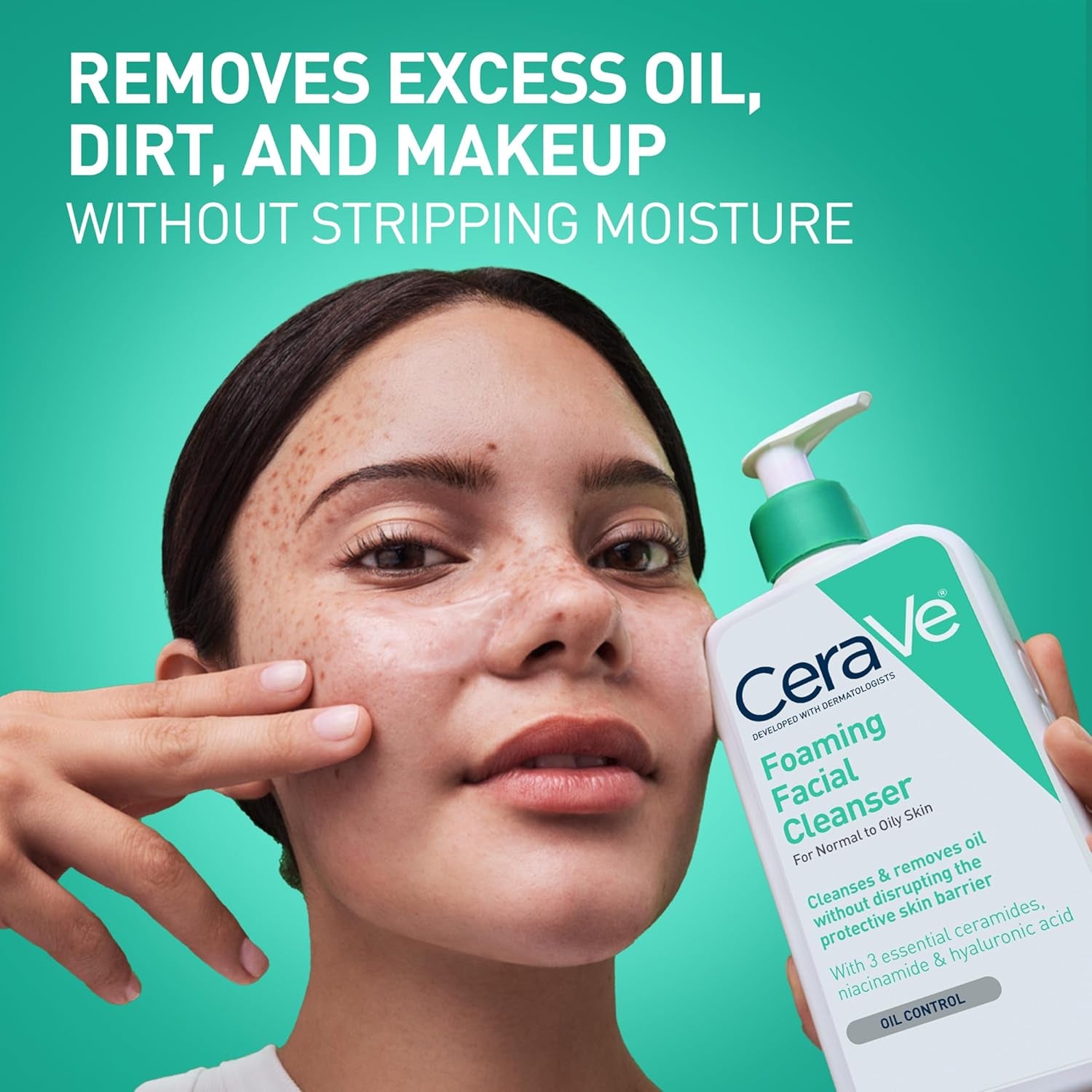 Hydrating Foaming Facial Cleanser – Oil Control Face Wash with Hyaluronic Acid, Ceramides & Niacinamide